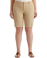 Lauren Ralph Plus-Size Stretch Cotton Shorts