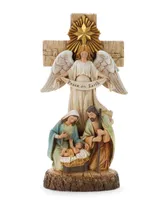 Napco Holy Family Angel with Cross Figurine