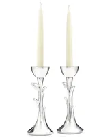 Nambe Judaica 8" Tree of Life Sabbath Candlesticks