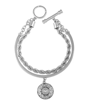 T Tahari Gypsy Revival Toggle Bracelet - Silver