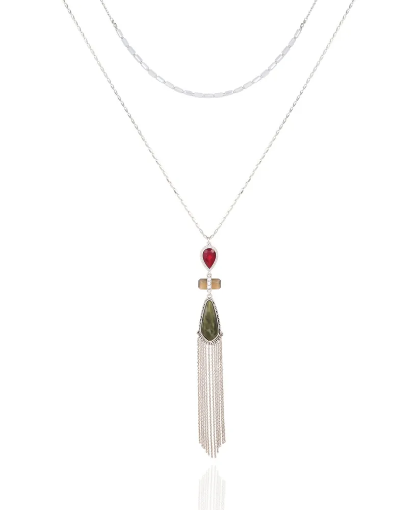 T Tahari Gypsy Revival Layered Necklace - Silver