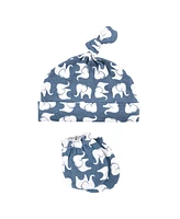 Hudson Baby Boys Cotton Cap and Scratch Mitten Set