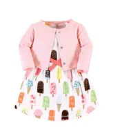 Touched by Nature Toddler Boys Organic Cotton Dress and Cardigan, Popsicle