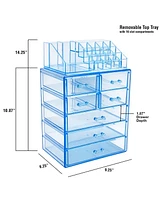 Sorbus Clear Cosmetic Makeup Organizer Case & Display - Spacious Design - Great for Dresser, Bathroom, Vanity & Countertop