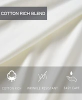 Nautica Solid T180 Cvc Cotton Rich Blend Fitted Sheet