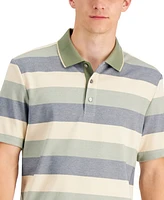 Alfani Men's Regular-Fit Striped Supima Blend Polo Shirt, Created for Macy's