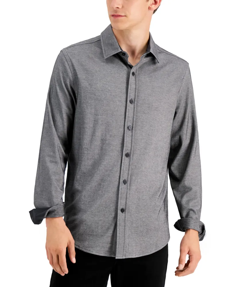 Alfani Men's Regular-Fit Supima Cotton Birdseye Shirt, Created for Macy's