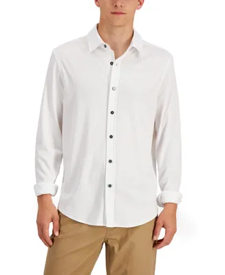 Alfani Men's Regular-Fit Supima Cotton Birdseye Shirt, Created for Macy's