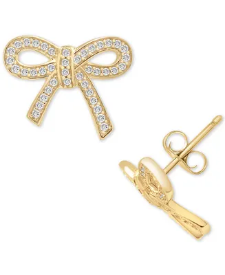 Wrapped Diamond Bow Earrings (1/4 ct. t.w.) in 14k Gold, Rose Gold, or White Gold, Created for Macy's
