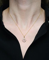 Wrapped Diamond Sun Pendant Necklace (1/10 ct. t.w.) in 14k Gold Created for Macy's (Also available in Black Diamond)