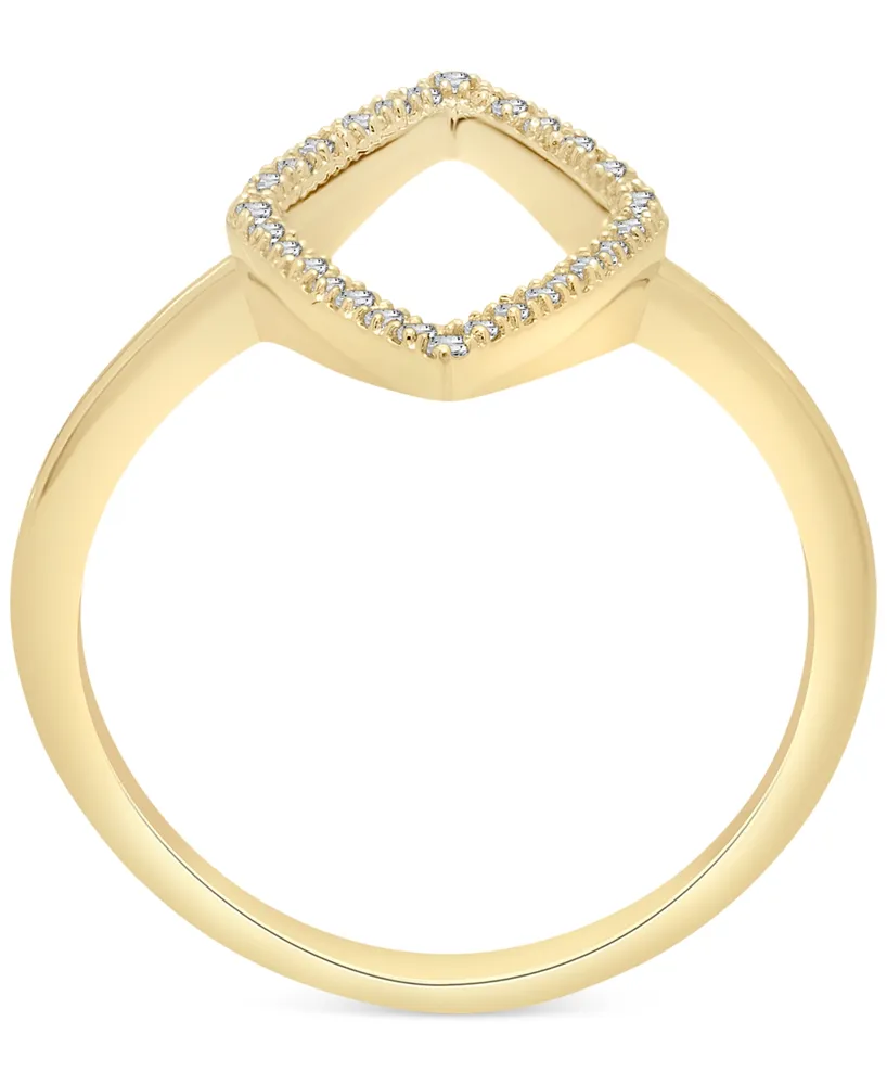 Wrapped Diamond Rhombus Statement Ring (1/10 ct. t.w.) in 14k Gold or 14k White Gold, Created for Macy's