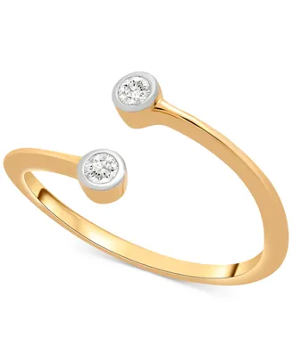 Wrapped Diamond Bezel Bypass Ring (1/10 ct. t.w.) in 14k Gold, Created for Macy's