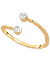 Wrapped Diamond Bezel Bypass Ring (1/10 ct. t.w.) 14k Gold, Created for Macy's