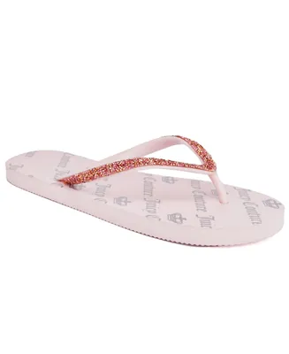 Juicy Couture Women's Shimmery Thong Flip Flop Sandals