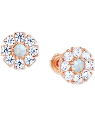 Lab-Grown Opal (1/20 ct. t.w.) & White Sapphire (1/2 Stud Earrings