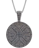 Men's Diamond Circle 22" Pendant Necklace (1/2 ct. t.w.) Sterling Silver (Also Black Diamond)