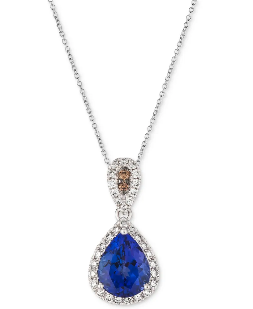 Le Vian Blueberry Tanzanite (2 ct. t.w.) & Diamond (3/8 ct. t.w.) 18" Pendant Necklace in 14k White Gold