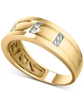 Men's Diamond Band (1/10 ct. t.w.) 10k Yellow Gold and White