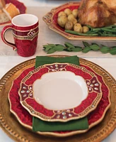 Fitz and Floyd Renaissance Holiday Dinnerware Set, 4 Pieces