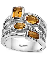 Effy Citrine Multirow Statement Ring (2-1/5 ct. t.w.) in Sterling Silver