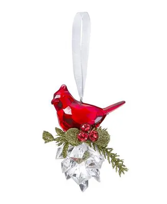 Ganz Kissing Krystals 3" Teeny Cardinal Pinecone Ornament