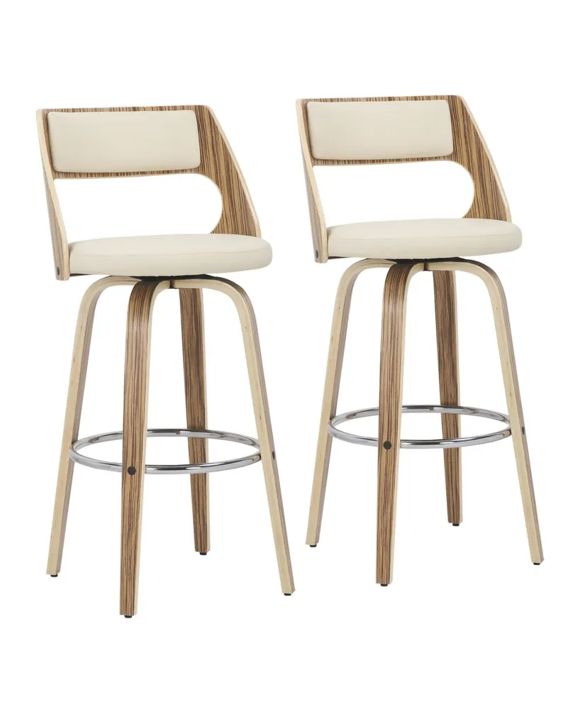 Cecina Mid-Century Modern Barstool with Swivel, Set of 2