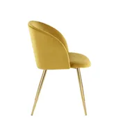 Fran Contemporary Chair, Set of 2 - Gold