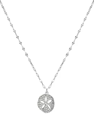Giani Bernini Cubic Zirconia Sand Dollar Pendant Necklace in Sterling Silver, 16" + 2" extender, Created for Macy's