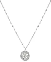 Giani Bernini Cubic Zirconia Sand Dollar Pendant Necklace in Sterling Silver, 16" + 2" extender, Created for Macy's