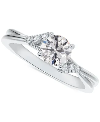 Portfolio by De Beers Forevermark Diamond Round-Cut Twisted Band Engagement Ring (3/4 ct. t.w.) in 14k White Gold