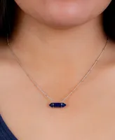 Giani Bernini Lapis Hexagon Pendant Necklace in Sterling Silver, 16" + 2" extender, Created for Macy's