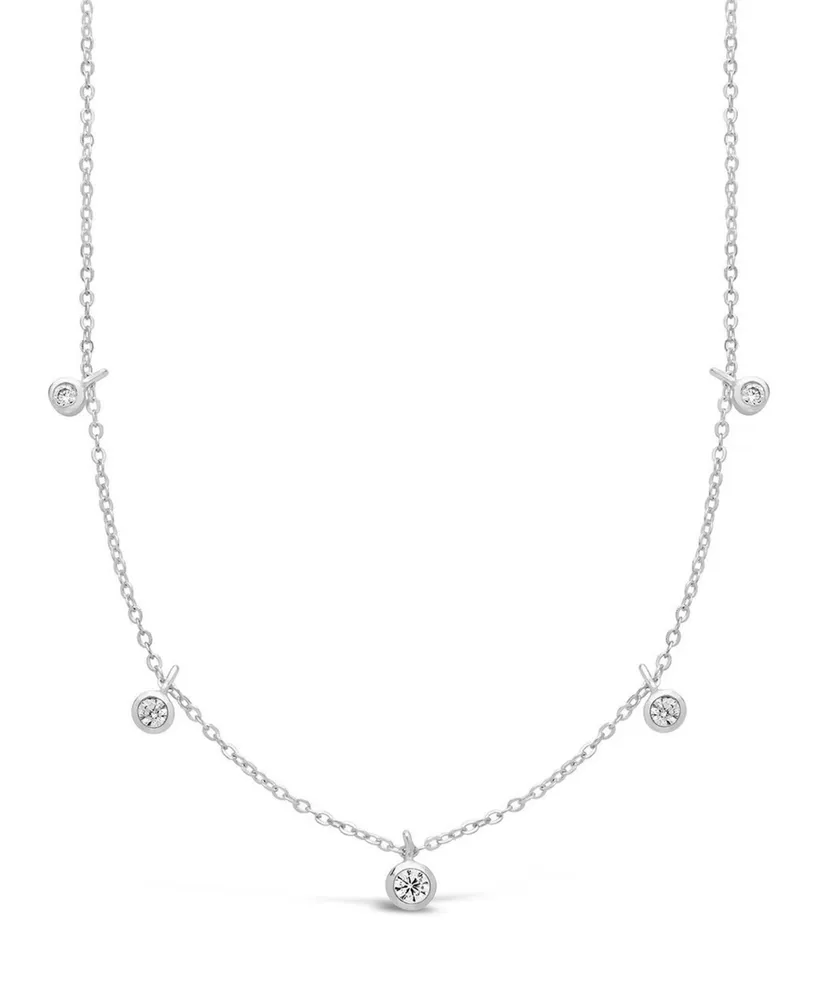 Women's Cubic Zirconia Dangling Bezel Necklace