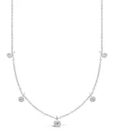 Women's Cubic Zirconia Dangling Bezel Necklace