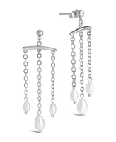 Women's Chains and Pearls Chandelier Drop Earrings