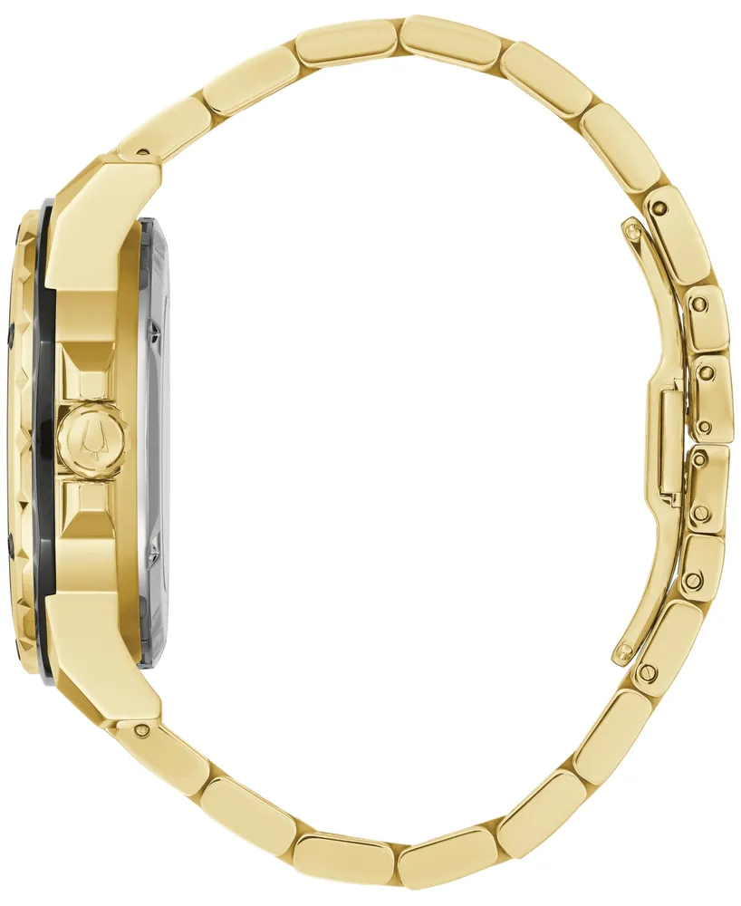 Bulova Men's Automatic Marine Star Gold-Tone Stainless Steel Bracelet Watch 45mm - Gold