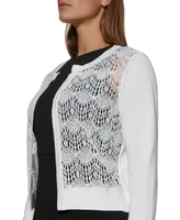 Dkny Lace-Front Open-Front Cardigan