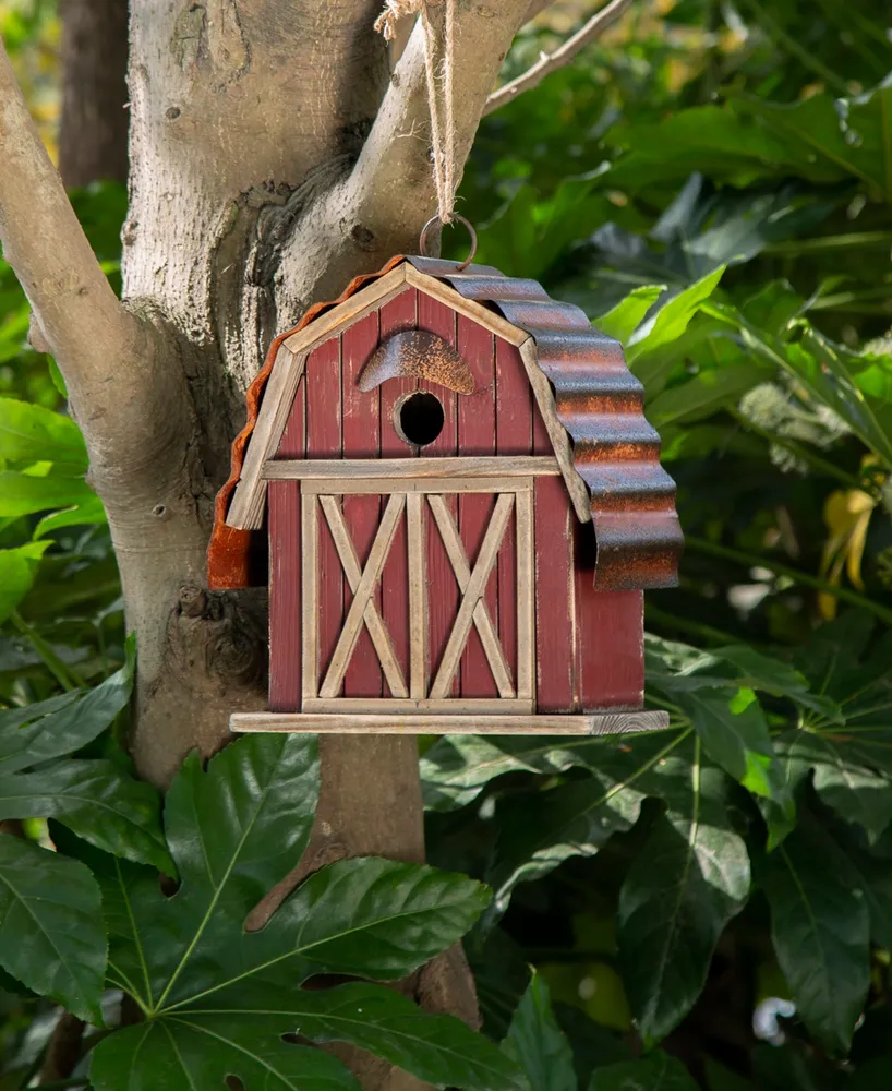 Glitzhome Rustic Barn Birdhouse, 10.25"