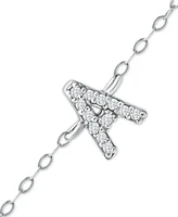 Giani Bernini Cubic Zirconia Initial Ankle Bracelet in Sterling Silver, Created for Macys