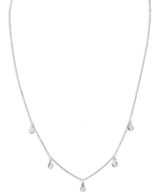Diamond Dangle Statement Necklace (1/3 ct. t.w.) n 14k White or Yellow Gold, 17" + 1" extender