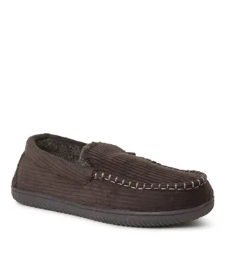 Dearfoams Men's Niles Corduroy Moccasin House Shoe Slipper