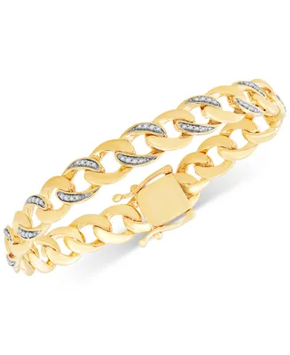 Diamond Curb Link Bracelet (1/2 ct. t.w.) in 14k Gold-Plated Sterling Silver