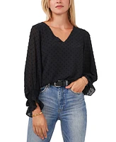 Vince Camuto Women's Clip-Dot Smocked-Cuff Top