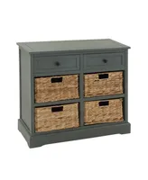 Country Rectangular and Leaf 4 Basket Cabinet