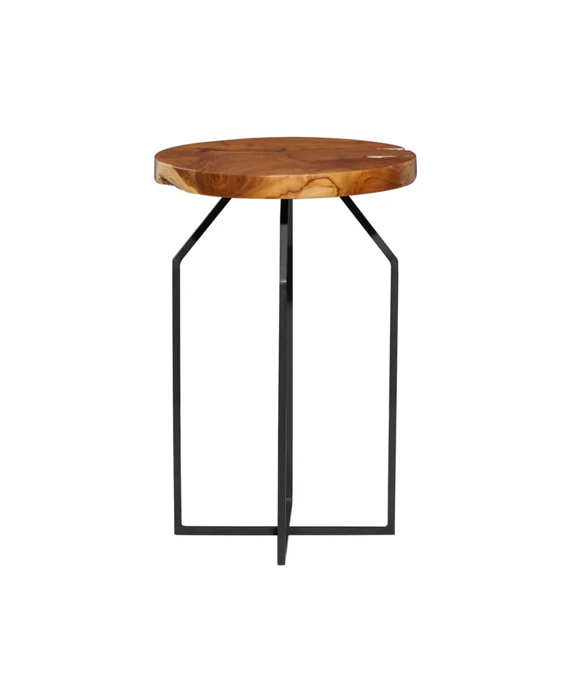 Teak Wood Contemporary Accent Table