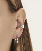 Women's Square Carabiner Clip Huggie Hoop Earrings