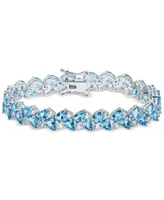 Swiss Blue Topaz (20 ct. t.w.) & White Topaz (5-1/3 ct. t.w.) Cluster Bracelet in Sterling Silver