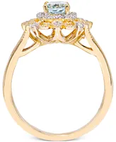Aquamarine (3/4 ct. t.w.) & Diamond (1/10 ct. t.w.) Ring in 14k Gold
