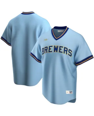 Men's Powder Blue Milwaukee Brewers Road Cooperstown Collection Team Jersey