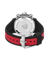 Ducati Corse Men's Partenza Chronograph Black and Red Silicone Strap Watch 49mm