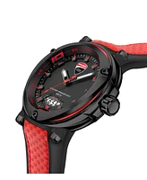 Ducati Corse Men's Partenza Black and Red Silicone Strap Watch 49mm